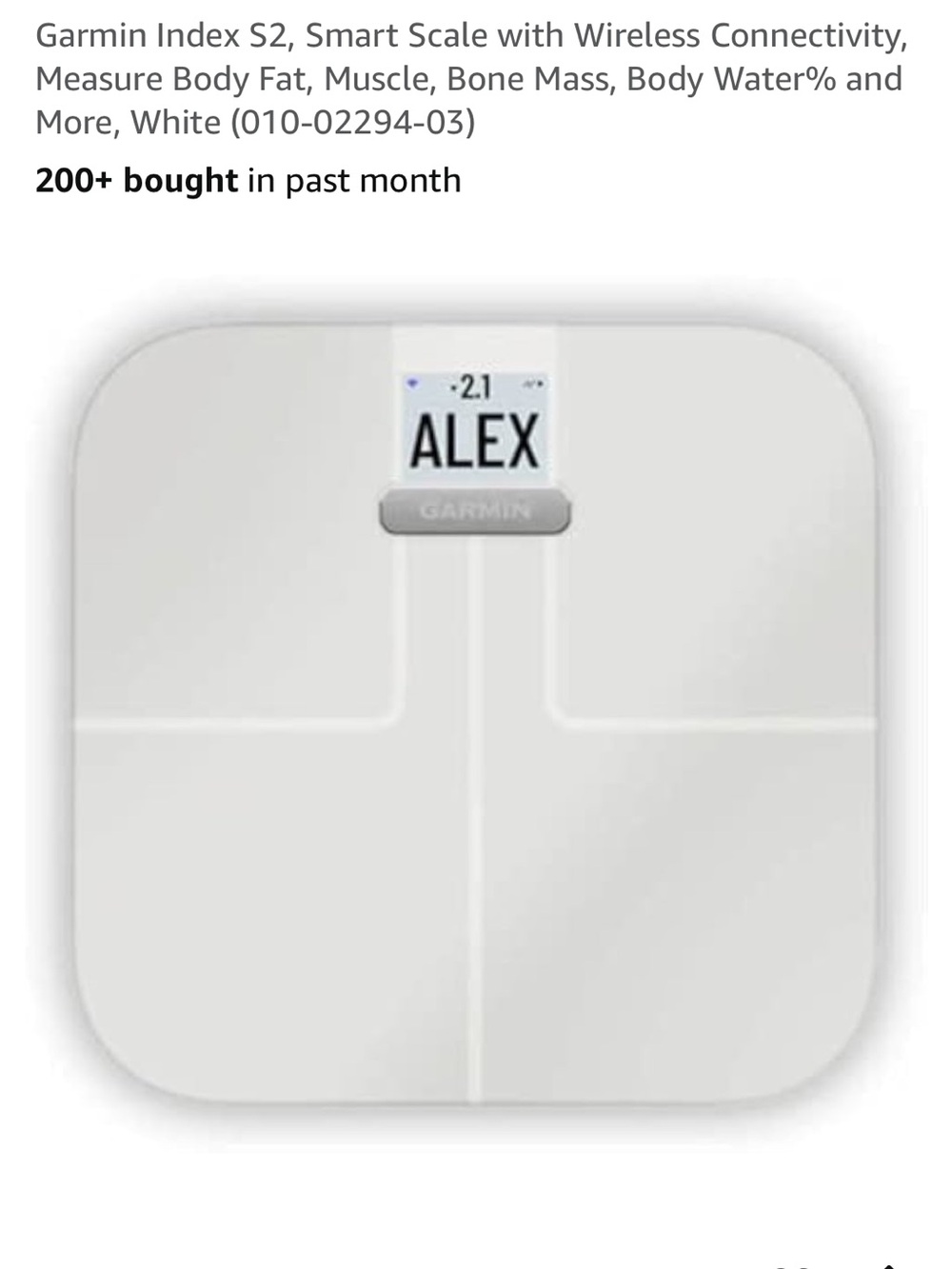 NEW in box Garmin Index S2 Smart Scale with Wireless Connectivity White - Picture 4 of 10